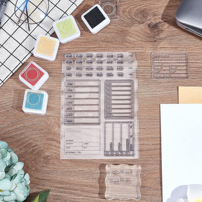 GLOBLELAND Calendar Planner Silicone Clear Stamps 6.3x4.3inch | Month Week Date - Image 6