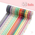 Mr. Pen- Skinny Washi Tape Set, 48 Rolls, 3mm Wide | 5.5 Yards/Roll, Washi Tape - Image 2