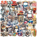 50 PCS Vintage Movie Stickers for Scrapbooking Journaling Junk Journal by Unknown