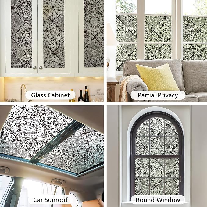 DKTIE Geometric Line Frosted Glass Window Film Door Window Covering Day and - Image 6