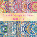 160 Sheets boho Mandala scrapbook paper Set, Journaling Scrapbooking Supplies - Image 2