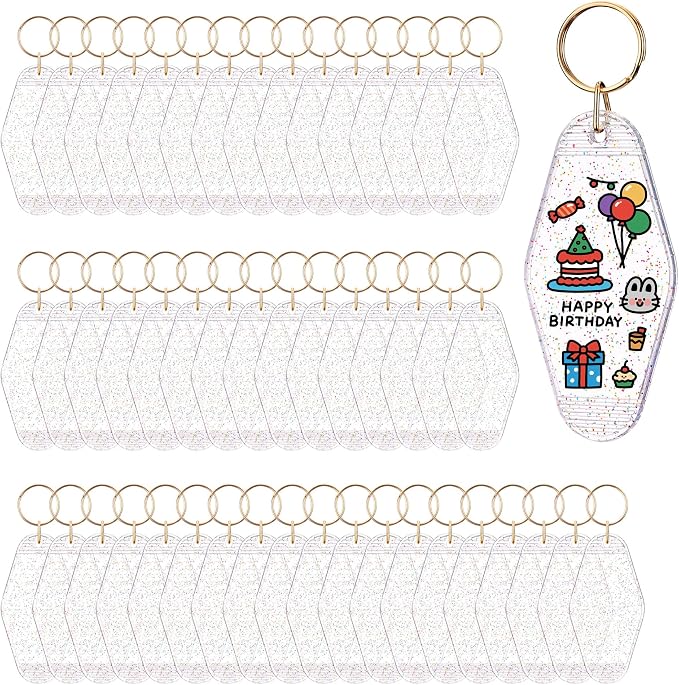 Yoption 50pcs Blank Motel Keychain Bulk by Yoption