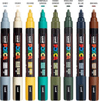 uni POSCA PC-5M Water-Based Paint Markers, Reversible Medium Tip, Earthtone Ink - Image 2
