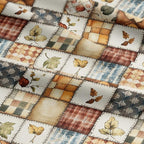Patchwork Cotton Fabric Panel 61 x 36.6 Inches, Autumn Leaves Quilt Style - Image 7