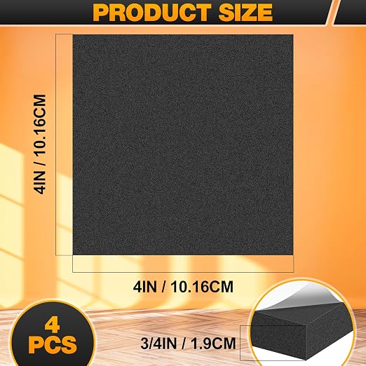 MYFAMIREA 4 PCS Adhesive Foam Padding Sheets Closed Cell Self Adhesive Sticky - Image 2