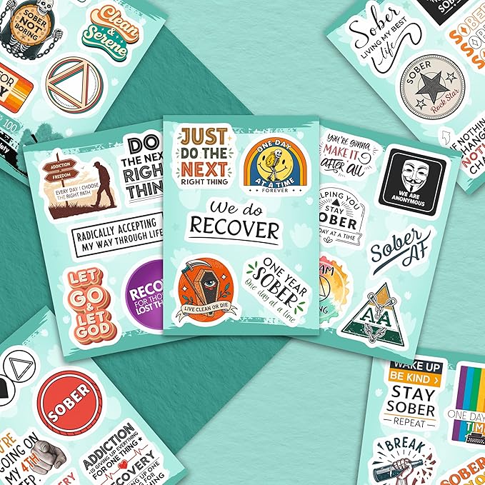 100Pcs Sobriety Stickers Bulk for Water Bottle, Laptop - Image 7