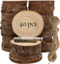 Unfinished Natural Wooden Slices 40 Pcs 3.2-4 Inch Wood Circles by KXEXK