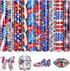 Tintnut USA Flag Heat Transfer Vinyl- 10 Pcs 12x10in Iron on Vinyl | 10x12in by Tintnut