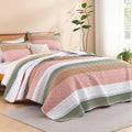Litanika King Size Quilt Set Pink, Soft Lightweight Polyester Comforter Bedding by Litanika