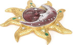 George S. Chen Imports Hand Painted Polyresin Mosaic Sun and Moon Face Wall - Image 2