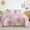 Whale Flotilla Patchwork Quilts Queen Size, Extra Soft Boho Floral Bedspreads by WHALEFLOTILLA