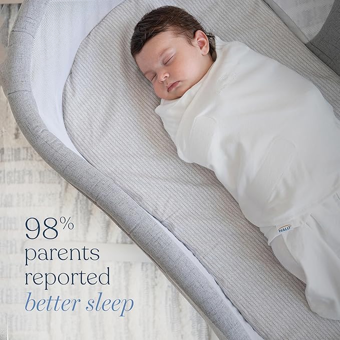 HALO 100% Cotton Sleepsack Swaddle, 3-Way Adjustable Wearable Blanket, TOG 1.5, Campsite, Newborn, 0-3 Months