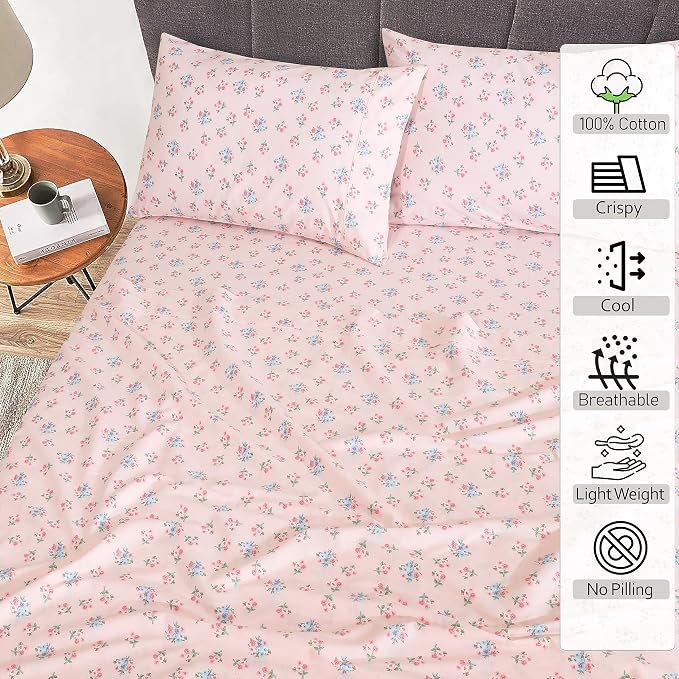 RUVANTI 100% Cotton Sheets – King Size Percale Bedding, Cooling & Breathable - Image 2