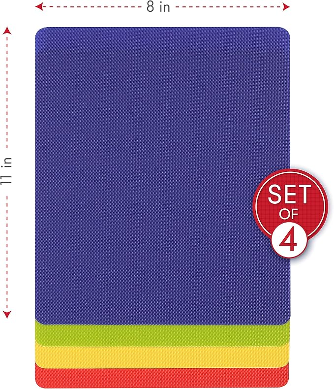 Dexas Heavy Duty Grippmat Flexible Cutting Board Set of Four 8 x 11 inches - Image 3