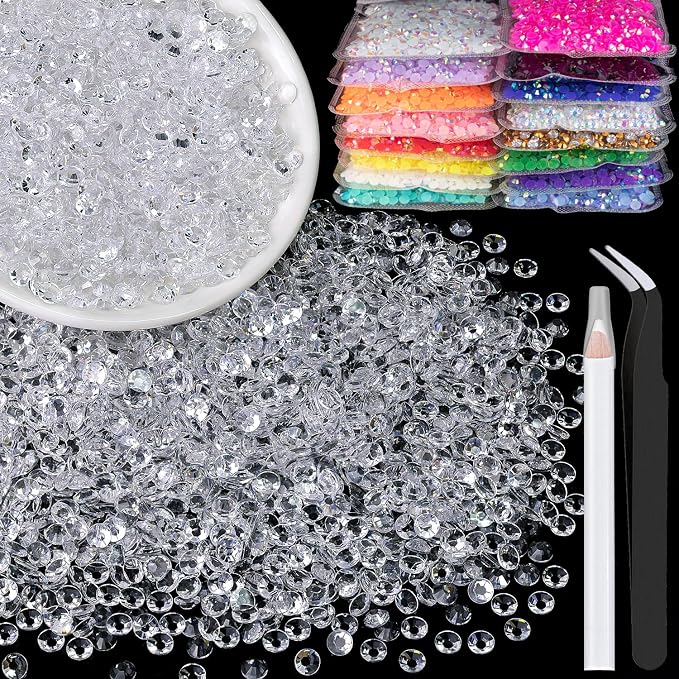 4000pcs 4mm Resin Rhinestones Bulk, Transparent Flatback Round Jelly by BELLEBOOST