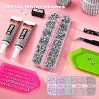 25000 Pcs Resin Jelly Rhinestones Kit, Sliver Clear 2/3/4/5/6mm Flatback - Image 2