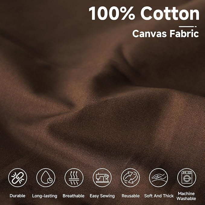 Simple&Opulence 100% Cotton Canvas Fabric 10oz. 59 Inch by The Yard, Nature - Image 2