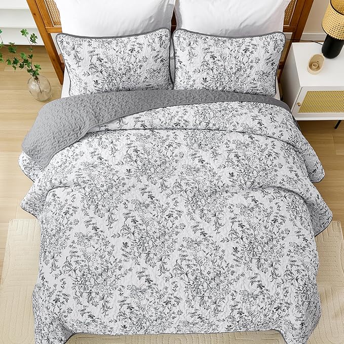 WONGS BEDDING Quilt Queen Size, Botanical Quilt - Image 4