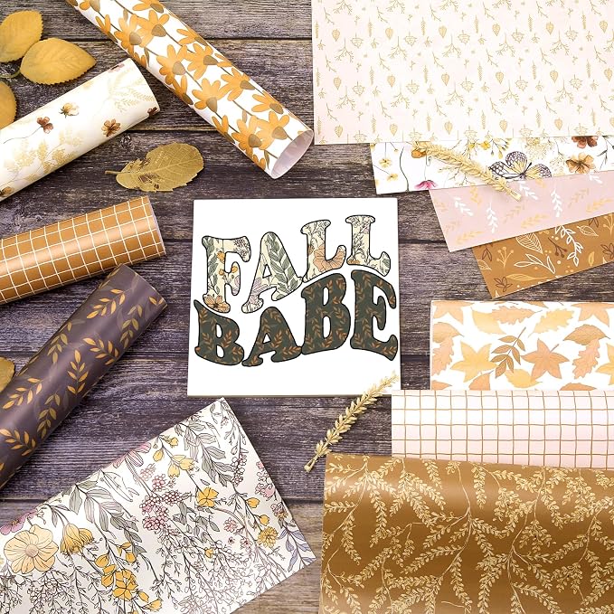 Tintnut Thanksgiving Permanent Vinyl 12 Pcs 12x10in Fall Adhesive Vinyl | Brown - Image 7