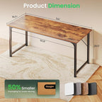 Huuger Computer Desk, 55 Inch Home Office Desk, Gaming Writing Work from Home - Image 2