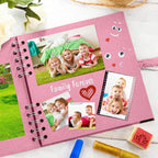 Bstorify Square Scrapbook Photo Albums 7 x 7 Inch Pink Thick Paper, Metal - Image 7