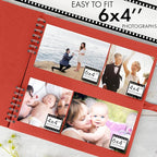 Bstorify Square Scrapbook Photo Albums 80 Pages Red Thick Paper, Ribbon Closure - Image 4