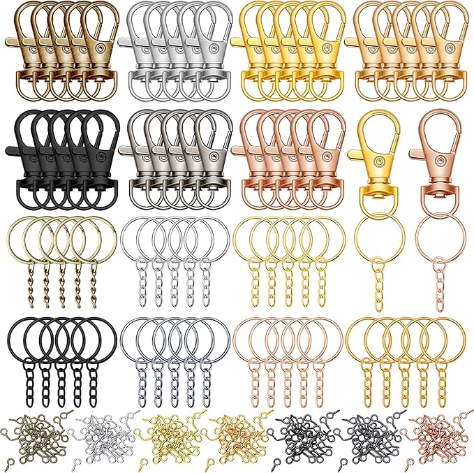 280 Pieces Key Chain Rings Kit Including 35 Pcs Swivel Lobster Clasp Keychain by HOTOP