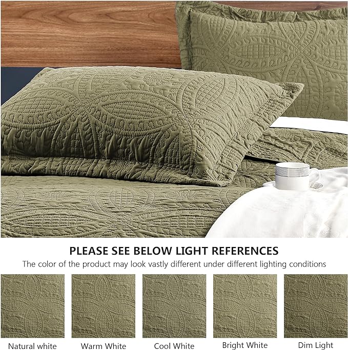 Love's cabin Quilts for Queen Bed Green Bedspreads Bedding Set - Image 5