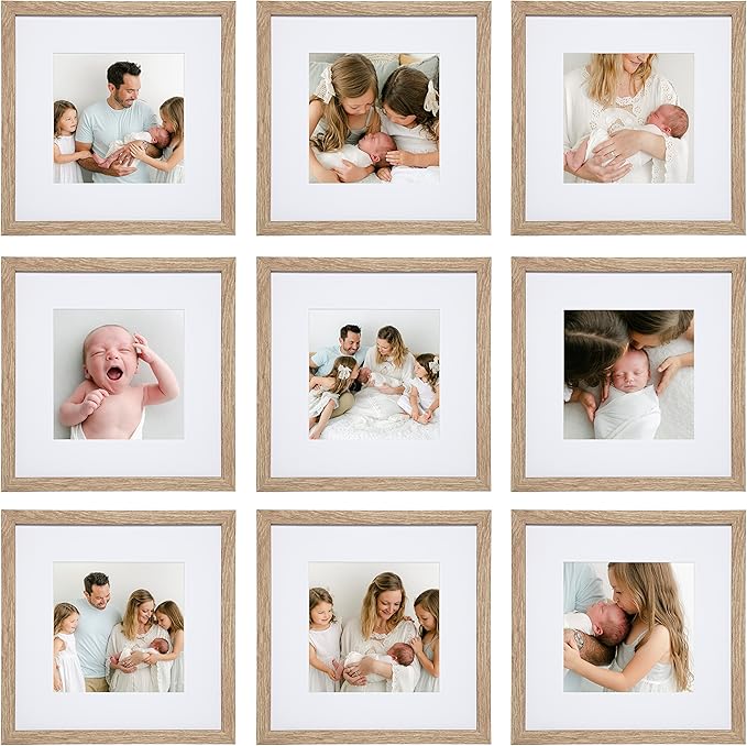 Sheffield Home 9 Piece Gallery Wall Frame Set, 12x12 in. Matted to 8x8 in. by SheffieldHome