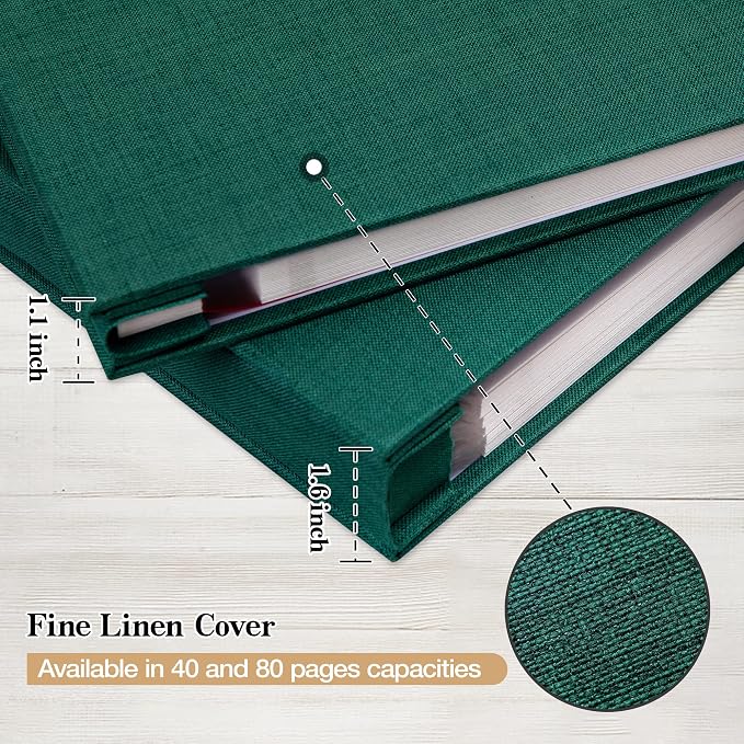 potricher Large Photo Album Self Adhesive 3x5 4x6 5x7 8x10 10x12 Pictures Linen - Image 5