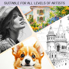 WINNER 9" x 12" Sketch Book 4 Pack, 400 Sheets Spiral Bound Art Sketchbook - Image 7