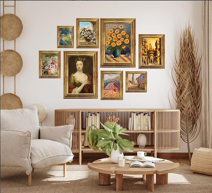 KTKDE 16x20 Picture Frame Set of 2, Ornate Vintage Gold Poster Frames - Image 3
