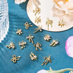 FASHEWELRY Alloy Bowknot Charms Links Golden Bow Tie Connector Charms Metal Bow - Image 5