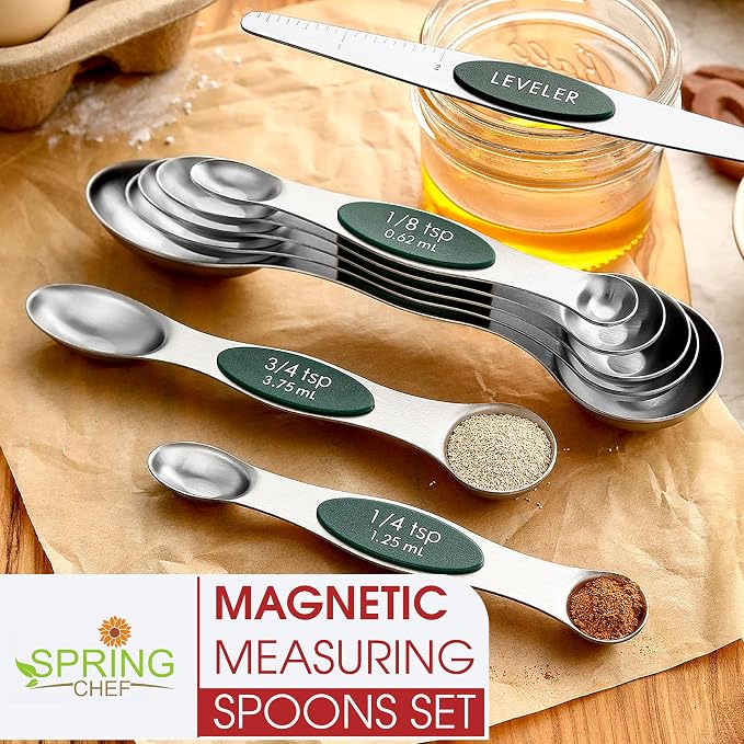 Spring Chef Stainless Steel Magnetic Measuring Spoons Set of 8 - Image 7