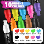 Window Chalk Markers for Blackboard，10 Colors Washable Glass Jumbo Liquid Chalk - Image 3
