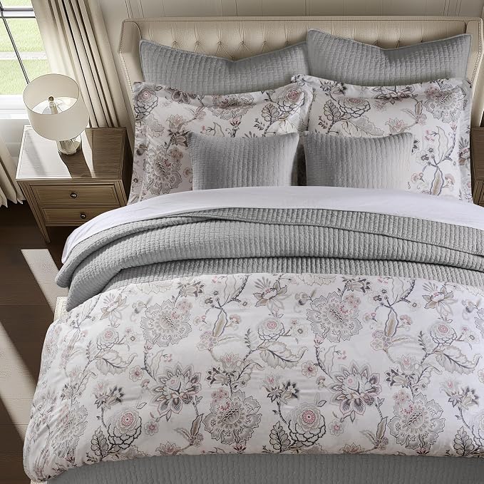 Levtex Home Cross Stitch Reversible King/Cal King Quilt Set and 2 Pillow Shams - Image 2