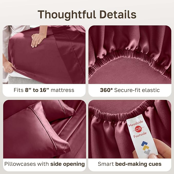 California Design Den Soft 100% Cotton Queen Size Bed Sheets Set, 400 Thread - Image 5
