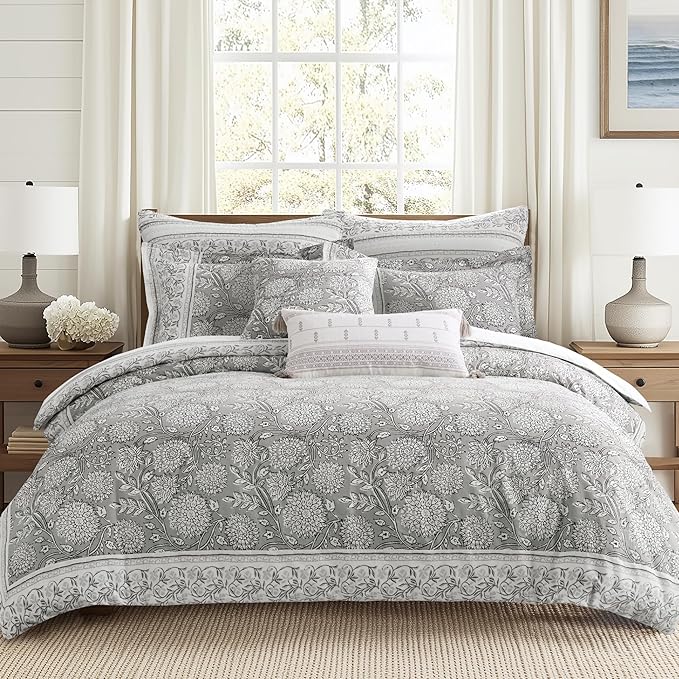 Levtex Home Adare Grey Reversible Queen Duvet Cover Set - Image 2