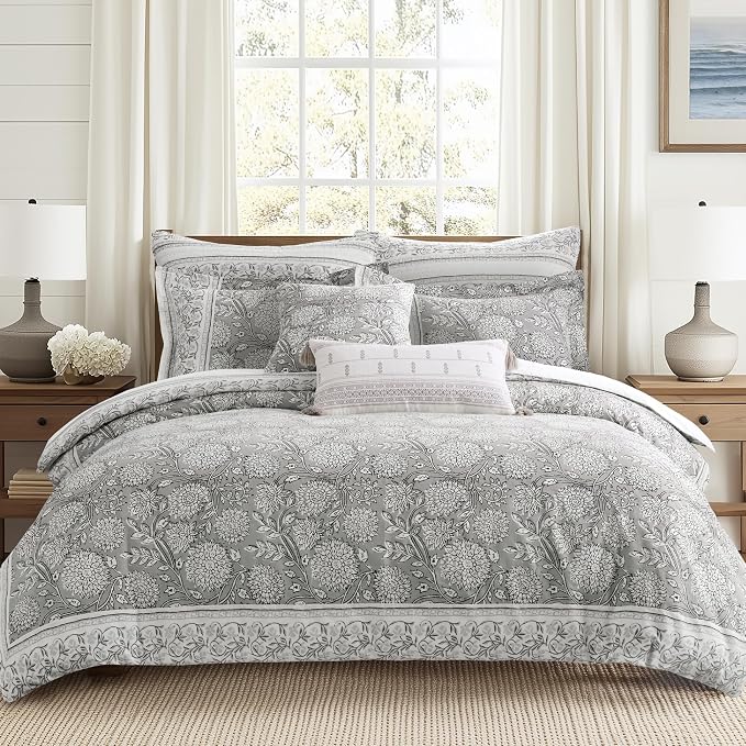 Levtex Home Adare Grey Reversible King Duvet Cover Set - Image 2
