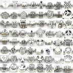 55pcs Assorted Alloy European Large Hole Beads Metal Spacer Charms Bead - Image 2