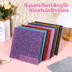 Glitter Acrylic Sheets 1/8" Thick 8x8in Color Acrylic Sheets - Image 4