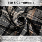 Pico Textiles 5 Yards Bolt Tan and Black Tartan Plaid Flannel Fabric - Image 2
