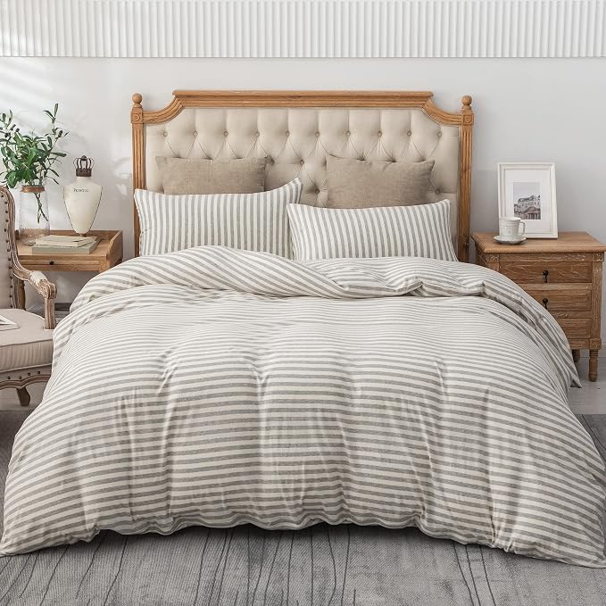 PURE ERA Jersey Knit Duvet Cover Set 100% T-Shirt Heather Cotton Super Soft - Image 6