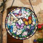 DASTOLL Stained Glass Window Hanging, Colorful Butterfly Suncatcher - Image 4