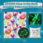 HTVSTD Glow in The Dark Jellyfish Heat Transfer Vinyl 6pcs 12×10in | Luminous - Image 2