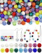 FIVEIZERO 200PCS 10mm Rhinestone Beads Kit, 15 Colors | 2mm Holes, Sparkly Clay by FIVEIZERO