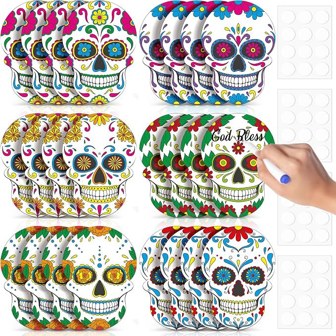 TaoBary 24 Pcs 7.09'' Sugar Skull Cutouts by TaoBary