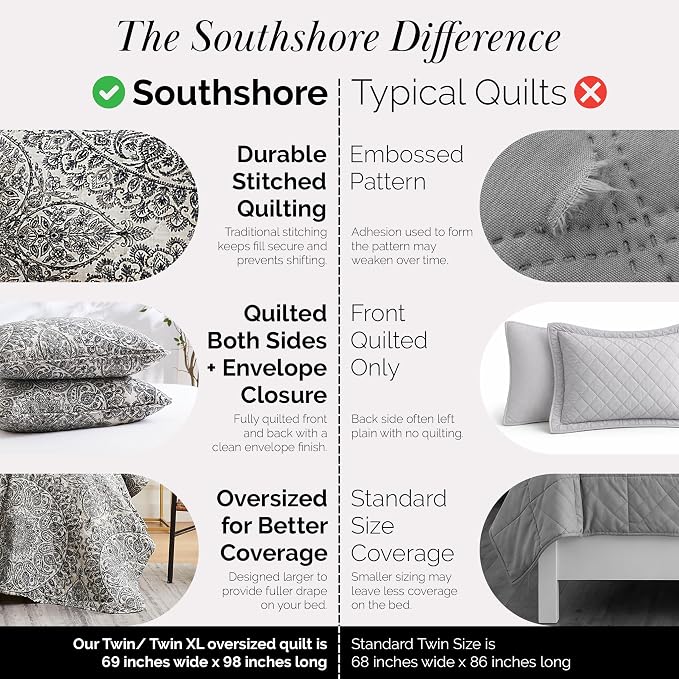 Southshore Fine Living, Inc. Ashanti Collection Oversized Quilt Twin Bedding - Image 4