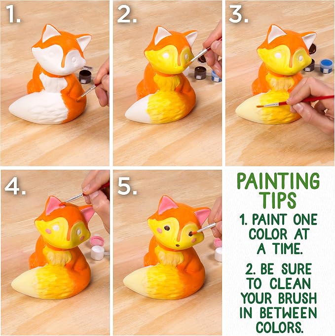 Creative Roots Paint Your Own Fox, DIY Fox, Kids Painting Set, Creativity - Image 3