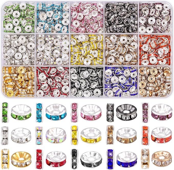 TINKRSTUFF 900 pcs 8mm Spacer Beads by TINKRSTUFF